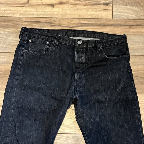 Mens Levis 501 Original Fit Denim Jeans SZ 40x30 Black Button Fly Stretch Modern - Picture 2 of 13